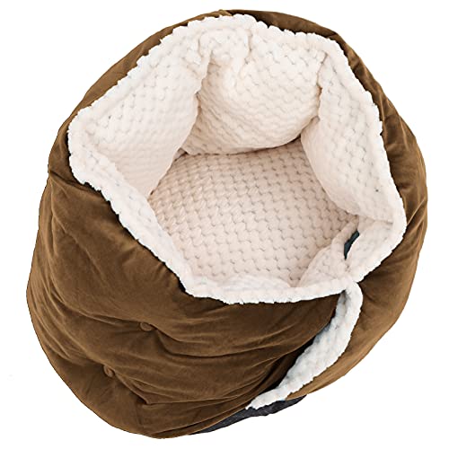 REXVTNS Geometric Dog Bed | Soft Ice Velvet Fabric for Comfortable Sleep | Rhombus Shape Pet Bed for Small/Medium Dogs | Neutral Scent & Resilient | 40 x 35 x 36cm (Coffee) von REXVTNS