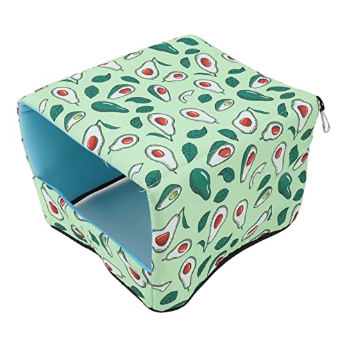REXVTNS Hamster Toilet Haven | Large Space Bottomless Design for Guinea Pigs/Rabbits/Hedgehogs | Soft Fleece & Sponge Pet Bed House with Canvas Cover (25 * 20 * 15CM) von REXVTNS