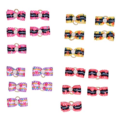 REXVTNS Haustierhaarbögen | Stilvolle Bogenkopfblume mit Gummiband für Hunde/Katzen/Kaninchen | Nettes und Komfortables Haustierzubehör | 20 - Pack von REXVTNS