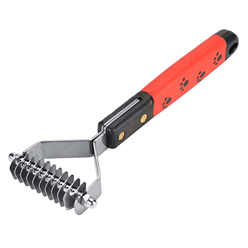 REXVTNS Haustierhaarkamm | Edelstahl -Deshedding -Werkzeug für Hunde/Katzen | Langes Haarpfeilpinsel mit abgerundeten Spitzen | Sichern Sie ergonomischem Griff (M377-10) von REXVTNS