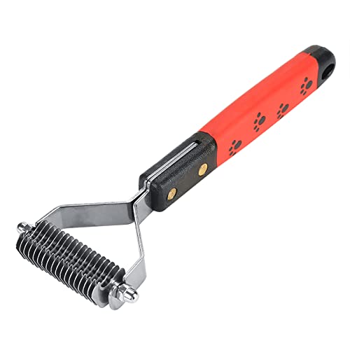 REXVTNS Haustierhaarkamm | Edelstahl -Deshedding -Werkzeug für Hunde/Katzen | Langes Haarpfeilpinsel mit abgerundeten Spitzen | Sichern Sie ergonomischem Griff (M377-18) von REXVTNS