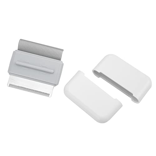 REXVTNS Haustierpflegekamm für Hunde & Katzen | Doppelseitiger Edelstahlkamm für Lange/Kurze Haare | Entwirrung und Absatzwerkzeug mit Speicherbox | Tragbarer Massagekamm (Square Gray【Pocket Comb】) von REXVTNS