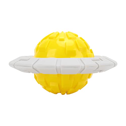 REXVTNS Hundeballspielzeug | BITSPROF -Interaktives Kauenspielzeug für die Zähnepflege | Quietschender Ball für Hunde Innen- / Outdoor -Spiele | TPR & Nylon stabiles Material (Yellow) von REXVTNS