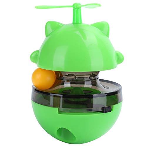 REXVTNS Interactive Cat Food Feeder Toy | Adjustable 3 - Stage Leakage Hole for Slow Feeding | Non - Tip Base with Heavy Blocks | Food - Grade ABS Material for Kittens & Adult Cats (Green) von REXVTNS