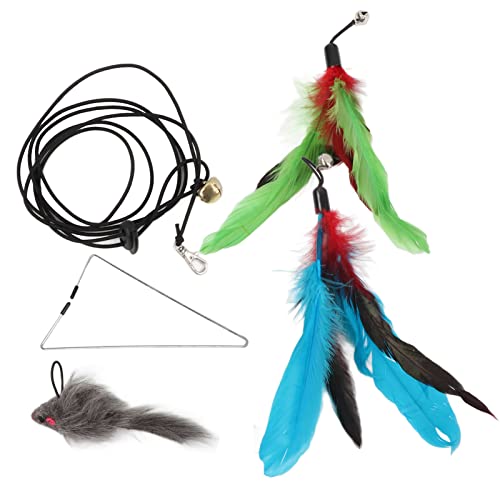 REXVTNS Interactive Cat Toy with Feather & Critter | Hanging Teaser for Indoor/Outdoor Cats | Adjustable 1.8m Rope for Stress Relief & Exercise | Fun Play for Kittens & Adult Cats (Triangular Hook) von REXVTNS