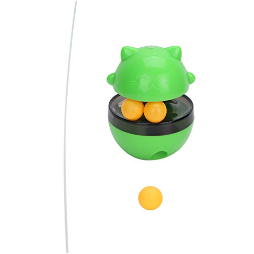 REXVTNS Interaktiver Katzenfutter Freisetzung Ball | ABS Rolling Tumbler Spielzeug mit einstellbaren Lecklöchern | Langsamer Feeder für Katzen/Training/Raubtierspiele | Beinhaltet (Green) von REXVTNS