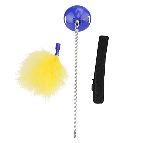 Interaktiver Katzenteaserkragen | Auto - Aktiviertes Federspielzeug für Hals/Kopf/Schuhe | Bewegung & Angstlinderung | Robuster Bauchkonstruktion | 26G Leicht (Dark Blue) von REXVTNS