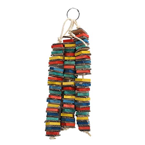 REXVTNS Papageienkauspielzeug | Hängende Holzblöcke für Aras/afrikanische graue Papageien | 3 - String Buntes Spielzeug | Safer Vogel - freundlicher Vogelkäfig -Accessoire von REXVTNS