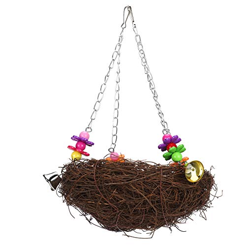 REXVTNS Parrot Chewing Toy with Bells | Organic Rattan Swing for Small/Medium Birds | Hanging Cage Accessory | Gentle Bird Enrichment REXVTNS Parrot Chewing Toy with Bells | Organic Rattan Swing for Small/Medium Birds | Hanging Cage Accessory | Gentle Bird Enrichment von REXVTNS