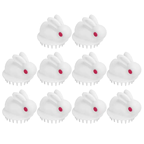 REXVTNS Pethapbitförmige Peträgerpinsel | Fingermassagehandschuh für Hunde/Katzen | Beruhigende Badepinsel mit 10 weichen Zähnen | Haarentfernung & Shampoo Tool | 7x6cm PP Material von REXVTNS