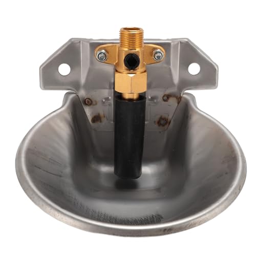 REXVTNS Schafautomatische Wasserschale | Edelstahl Farm Wasser Trog mit Touchventil | Ziegenwasserer Brunnen | Sichern - Drop/Secure - kauen Design | 18x18x14cm von REXVTNS
