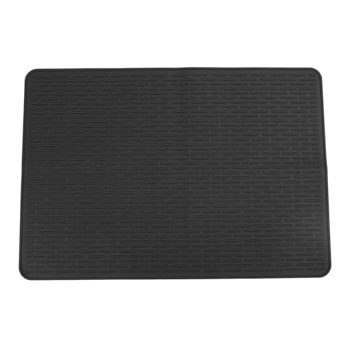 REXVTNS Silicone Cat Litter Mat | Secure - Slip Large Pet Mat for Litter Box/Feeding Area | Versatile Indoor Home Mat for Cats/Dogs | Easy Maintain & Long - Lasting (Black) von REXVTNS