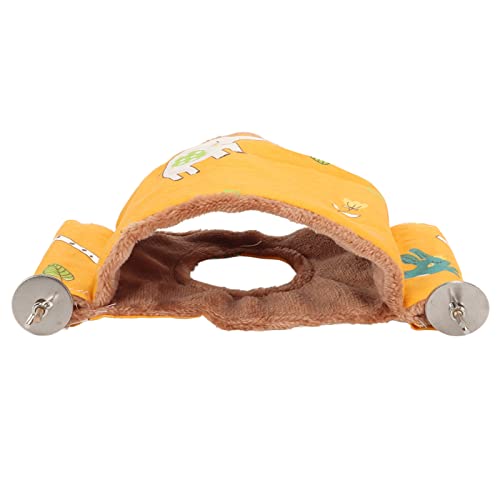 REXVTNS Vogelkäfighänge -Hängematte | Doppelschicht warmes Plüschbett für Papageien/Lovebirds | Anxiety Relief Pet Rasting Spot mit Holzstand | Leicht zu pflegen und zu montieren (Yellow) von REXVTNS