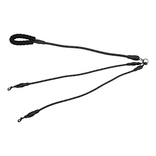Reflektierende Hundeleine 360 ​​° Rotation | Schaumgriff für Wandern/Camping/Strand | Bequeme Leine für 2 Hunde | Einstellbare Länge, Stabiler Nylon (2 Heads) von REXVTNS