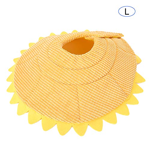 Sonnenblume Pet Recovery Collar | Weiche Plüschkegelabdeckung für Hunde/Katzen | Einstellbares Befestigungsmitteldesign für einfache Verwendung | Post - Operationsschutz (S/m (L) von REXVTNS