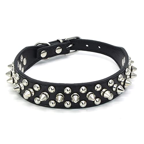 Anti-Biss-Hundehalsband for Kleine, Mittelgroße Hunde, Sport, Gepolsterte Bulldogge, Mops, Welpen, Große Hundehalsbänder, Haustierbedarf (Color : Black, Size : XS) von REYNEM
