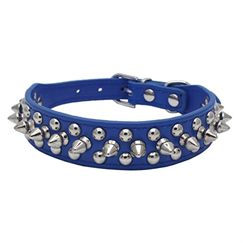 Anti-Biss-Hundehalsband for Kleine, Mittelgroße Hunde, Sport, Gepolsterte Bulldogge, Mops, Welpen, Große Hundehalsbänder, Haustierbedarf (Color : Navy, Size : L-Plus) von REYNEM