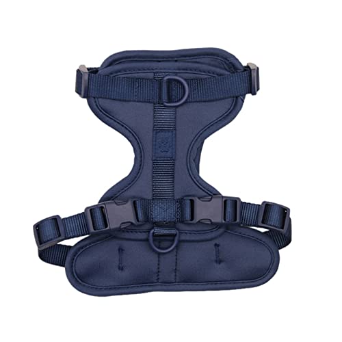 Atmungsaktives, Leichtes Hundegeschirr, Verstellbarer Haustier-Brustgurt, Outdoor-Spaziergang, Training, Haustiergeschirr for Kleine, Mittelgroße Hunde (Color : Darkblue, Size : M) von REYNEM