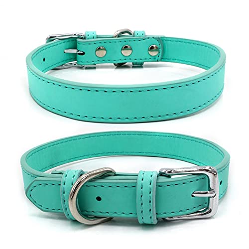 Comfort Dog Cat PU-Leder-Halsband, Verstellbares Haustierzubehör for Kleine Hunde, Welpen, Mascotas Supplies (Color : Blue, Size : XS-Neck 20-26cm) von REYNEM