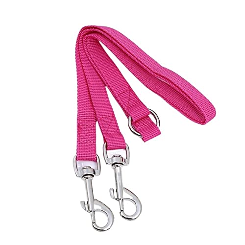 Double Twin Dual Coupler Hundeleine Zwei-in-Eins-V-förmige Hundeleine Aus Starkem Nylon, Bunte Zwei-Wege-Haustierleine (Color : Rose red, Size : One Size) von REYNEM