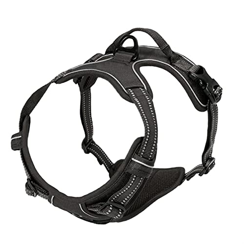 Hundegeschirr Hundeartikel Outdoor Walking Training Hundezubehör Atmungsaktiv Mit Reflektierenden Streifen Haustiergeschirr Weste Heimtierbedarf (Color : Black, Size : XL for 32.5-50kg) von REYNEM