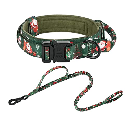 Hundehalsband Und Leine Im Taktischen Stil, Verstellbar, Deutscher Schäferhund, for Große Hunde, Gehtraining, Haustierzubehör ( Color : Collar and Leash-SDG , Size : M ) von REYNEM