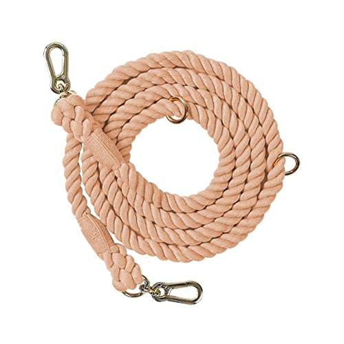 Hundeleine, Handgefertigt, Geflochtenes Seil, 250 cm, Starkes Baumwollseil, Strapazierfähige Leine for Kleine, Mittelgroße Und Große Hunde (Color : Pink, Size : S 210x1.2cm) von REYNEM
