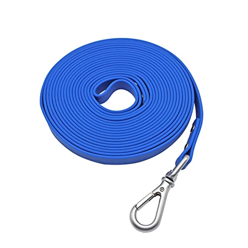 Hundeleine, Lange PVC-Leinen, Leicht Zu Reinigende Traktionsleine for Kleine, Mittelgroße, Große Hunde, Gehtraining, Haustierleinen, Wasserdicht (Color : Blue, Size : 2XL 15m) von REYNEM