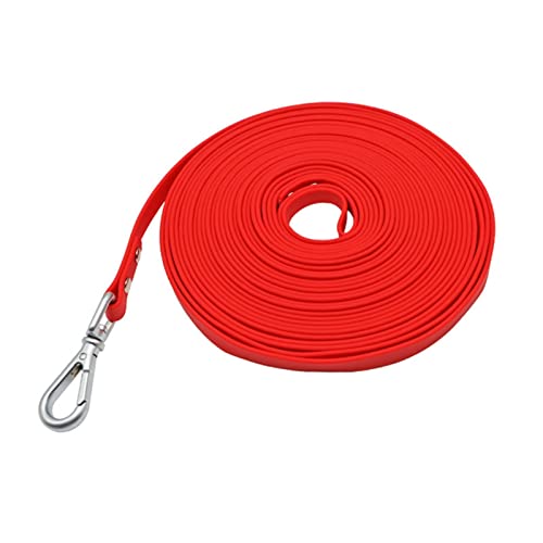 Hundeleine, Lange PVC-Leinen, Leicht Zu Reinigende Traktionsleine for Kleine, Mittelgroße, Große Hunde, Gehtraining, Haustierleinen, Wasserdicht (Color : Red, Size : 2XL 15m) von REYNEM