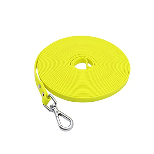 Hundeleine, Lange PVC-Leinen, Leicht Zu Reinigende Traktionsleine for Kleine, Mittelgroße, Große Hunde, Gehtraining, Haustierleinen, Wasserdicht (Color : Yellow, Size : 2XL 15m) von REYNEM