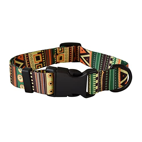 National Style Nylon Bedrucktes Hundehalsband Leine Verstellbarer Welpe Kleines Halsband Haustierhalsbänder for Hunde Haustier (Color : Dog Collar, Size : M) von REYNEM