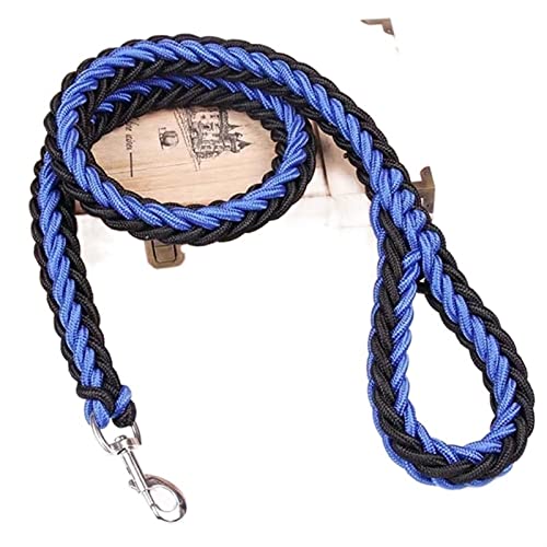 Nylon-Hundegeschirr-Leine for Mittelgroße Hunde Führt Haustiertraining, Laufen, Gehen, Sicherheit, Bergsteigen, Hundeleinen, Seilversorgung (Color : Blue Black, Size : Diameter 2.0CM) von REYNEM