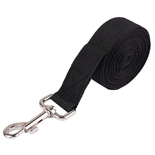 Nylon-Hundeleine Große Welpen-Hundeleine Rückruftraining Tracking Obedience Rope Long Line Leash for Deutschen Schäferhund 5m 10m 20m (Color : Black, Size : 1.2m) von REYNEM