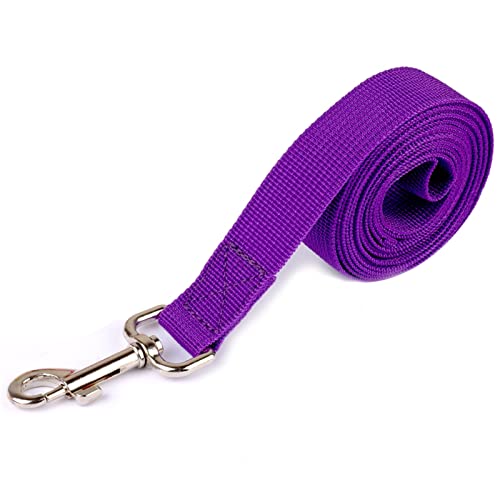 Nylon-Hundeleine Große Welpen-Hundeleine Rückruftraining Tracking Obedience Rope Long Line Leash for Deutschen Schäferhund 5m 10m 20m (Color : Purple, Size : 1.2m) von REYNEM