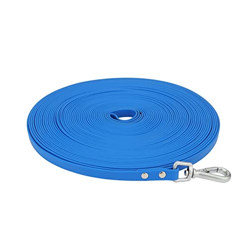 PVC Lange Hundeleine Katze Traktionsleine Bonbonfarbe Outdoor Kurze Haustierleine Blau Rose Rot Gelb (Color : Blue, Size : 2XL 15m) von REYNEM