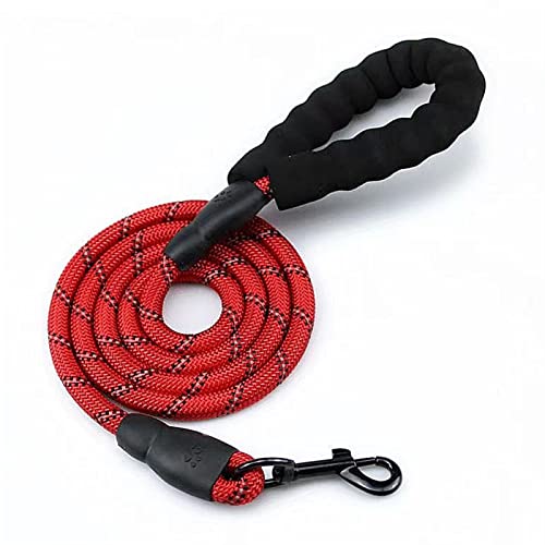 Reflektierendes Seil Aus Nylon for Hunde, Verstellbar, Reflektierendes Geschirr, Labrador, Französische Bulldogge, Trainingshunde, Kettenzugsicherheitsleinen (Color : Red) von REYNEM