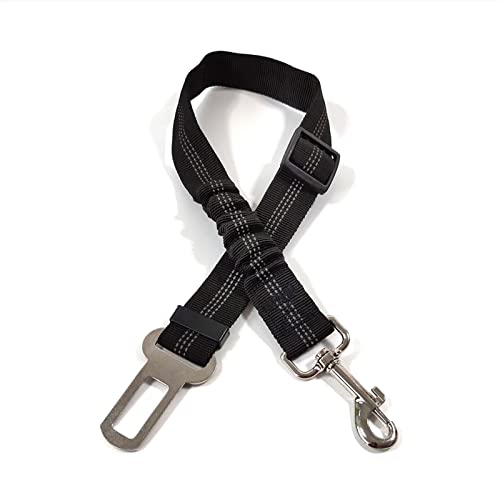 Sicherheitsgurt for Hunde, Auto-Sicherheitsgurt for Hunde, Verstellbar, Strapazierfähig, Aus Nylon, Reflektierender Bungee-Stoff, Haltegurt for Auto, Reisezubehör for Haustiere (Color : Black) von REYNEM