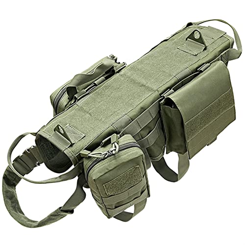 Taktisches Hunderucksack-Geschirr, Molle-Weste, No-Pull-Griff, Bequem, Verstellbar, Outdoor-Trainingsservice, Einfach Zu Fuß, Hundegeschirr ( Color : Green set1 , Size : S ) von REYNEM