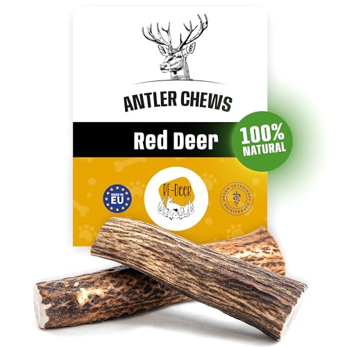 RF - Deer Hundesnack Rothirsch Geweih Kausnack Premium | Hirschgeweih für Hunde | 100% natürlicher | Gesunder Hundespielzeug | Kauknochen für Genuss und Zahnpflege | Hard | L | 121-160 g | 17-19 cm von RF - Deer