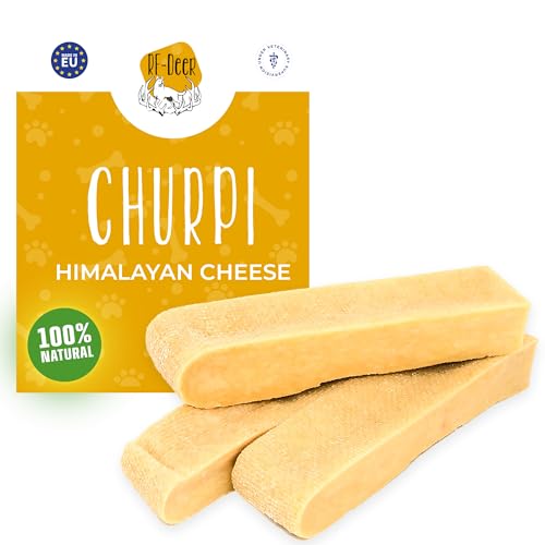 RF-DEER Käse Kauknochen für Hunde nach dem Himalaya Rezept, Premium Kaukäse, Fördert die Zahnhygiene, Dentastix für Hund, 100% Natürlich, Ohne Konservierungsstoffe, Hundekauknochen (S-3 stück) von RF - Deer