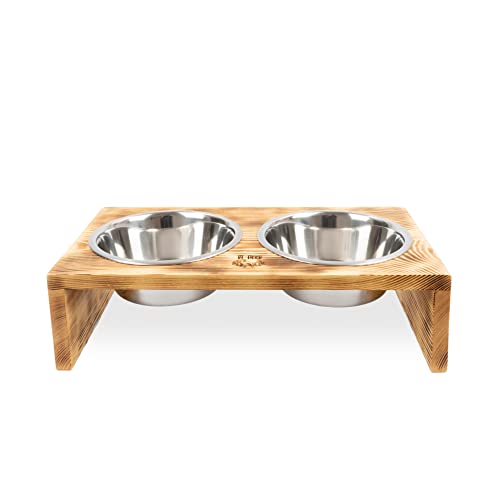 RF - DEER Hunde Futterstation mit 2 Edelstahlnäpfen | Futternapf Erhöht aus Holz | Fressnapf Katze, Hundenapf, Futternapf Katzen | Einfach Sauber zu Halten | 48x26x13 cm | Groß von RF - Deer