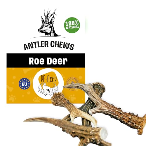 RF - DEER Ziegengeweih | natürlicher Geweih-Kausnack für Hunde | gesunder Kauspielzeug | Kauknochen für Genuss und Zahnpflege | Erhältlich in verschiedenen Varianten (L) von RF - Deer