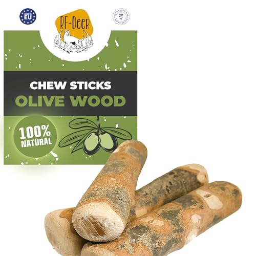RF-Deer Kauholz für Hunde aus Olivenholz Größe L - 1 Stück - Kauspielzeug, Holzknochen als Hundespielzeug, Langlebiger Kauknochen zur natürliche Zahnpflege, Hundeknochen, Welpenspielzeug, Kauartikel von RF - Deer