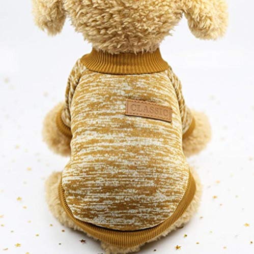 RFDFG Warme Hundekleidung Wolle Welpen Hund Jacke Winter Strickpullover für kleine Hunde Kleidung Einfache Ropa para Perro XS-2XL, Khaki, XS RFDFG Warme Hundekleidung Wolle Welpen Hund Jacke Winter Strickpullover für kleine Hunde Kleidung Einfache Ropa para Perro XS-2XL, Khaki, XS von RFDFG