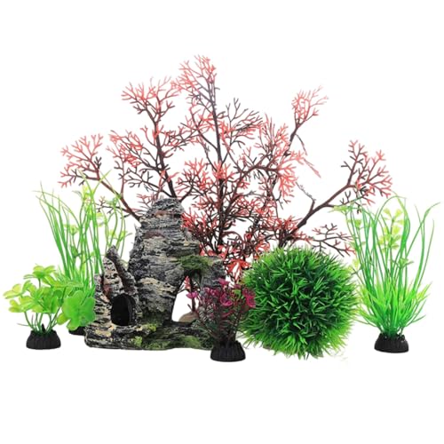 RGYBAO Aquarium-Pflanze mit Höhlenfelsen, 7-teiliges Aquarium-Dekorationsset für Zuhause und Büro, Aquarien, Landschaftspflanze RGYBAO Aquarium-Pflanze mit Höhlenfelsen, 7-teiliges Aquarium-Dekorationsset für Zuhause und Büro, Aquarien, Landschaftspflanze von RGYBAO