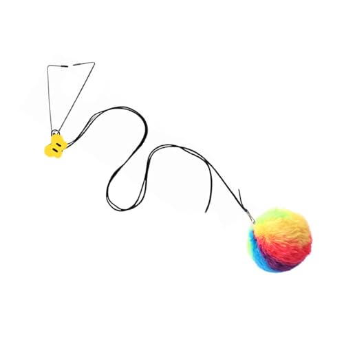 RGYBAO Elastische Schnur zum Aufhängen an der Tür, Katzenspielzeug mit buntem Plüsch, interaktives Spielzeug für Indoor-Spielzeiten, interaktives Instinkt-Spielzeug von RGYBAO
