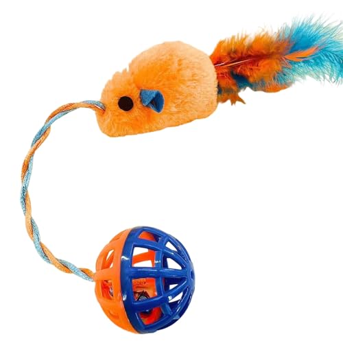 RGYBAO Weiches Katzenspielzeug, Geräuschentwicklung, Glocken, Haustier-Training, Plüsch-Teaser, Spielzeug für Tierliebhaber und Kätzchen, Übungsglocken, interaktive Katzen von RGYBAO
