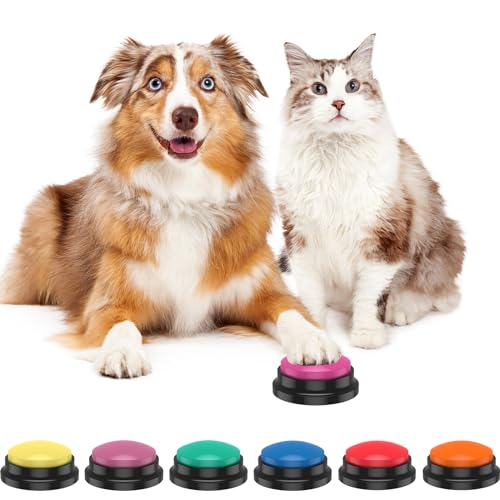 6 x Hundetasten, beschreibbar, Kommunikationstaste, Hundetasten, Sprechtraining, bunte Haustier-Trainingstasten, batteriebetrieben, Haustier-Trainingssummer, klare Aufnahmetaste für Hunde, Haustiere 6 x Hundetasten, beschreibbar, Kommunikationstaste, Hundetasten, Sprechtraining, bunte Haustier-Trainingstasten, batteriebetrieben, Haustier-Trainingssummer, klare Aufnahmetaste für Hunde, Haustiere von RHAIQBVC