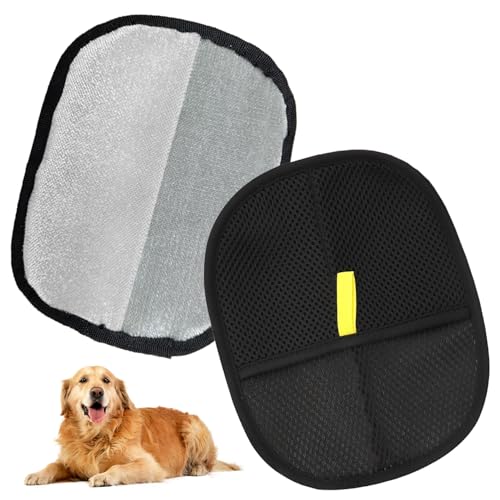 RHQFDM 2 Stück Fellmagnet Pro,Familienpackung mit 2 Tierhaarentferner Handschuh,Elektrostatischer Haarentfernungshandschuh,Wiederverwendbar&Maschinenwaschbar,Geeignet für Sofas,Autositze(8.46×7.1in von RHQFDM