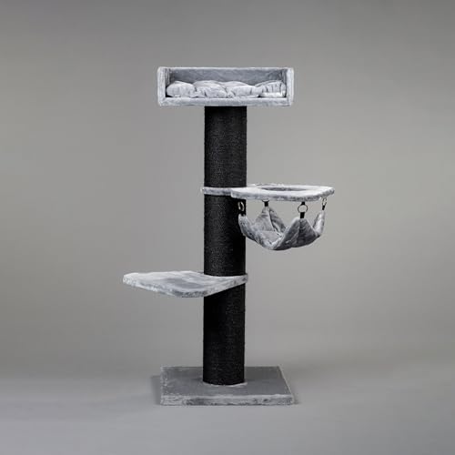 RHRQuality Krabpaal voor Grote katten - Royalty Blackline Lichtgrijs Crown - met extra dikke 20cm sisalpalen von RHRQUALITY
